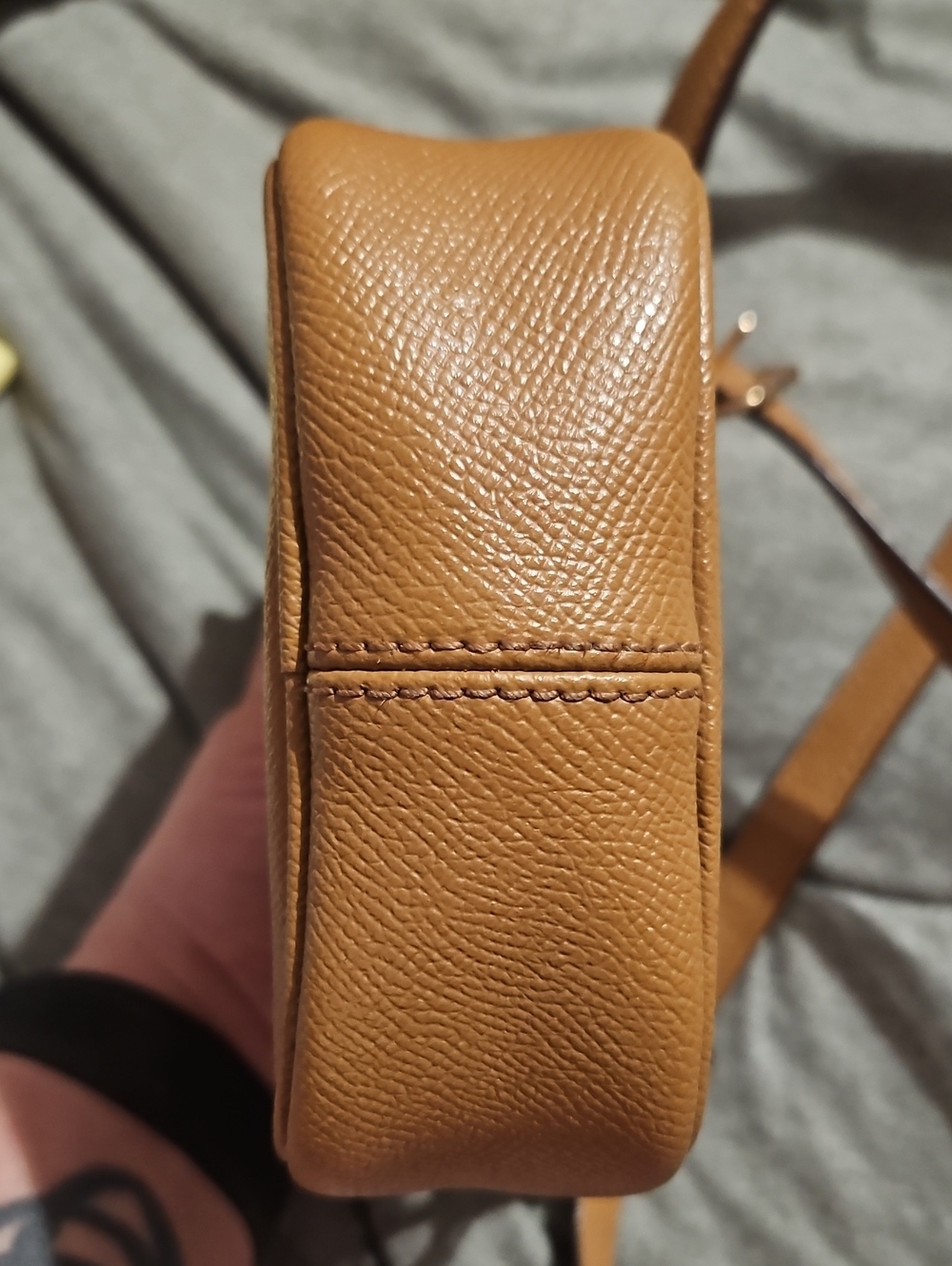 Coach Caramel Pebbled Leather Crossbody Bag with Gold Hardware (F80589) - Picture 10 of 13